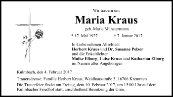Anzeige von Maria Kraus von MGO