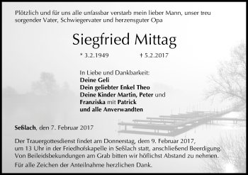 Anzeige von Siegfried Mittag von MGO