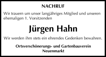 Anzeige von Jürgen Hahn von MGO