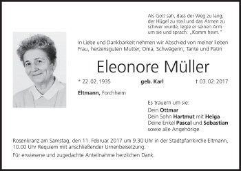 Anzeige von Eleonore Müller von MGO