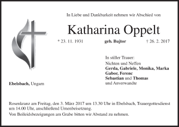 Anzeige von Katharina Oppelt von MGO