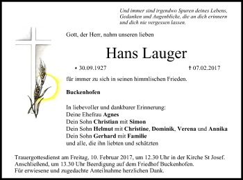 Anzeige von Hans Lauger von MGO