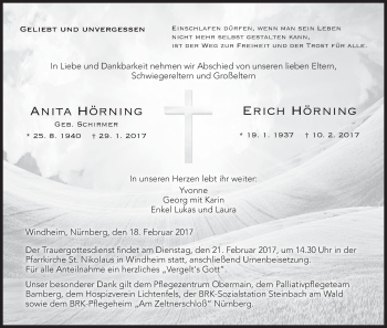 Anzeige von Anita/Erich Hörning von MGO
