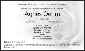 Anzeige von Agnes Oehm von MGO