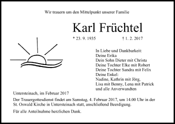 Anzeige von Karl Früchtel von MGO