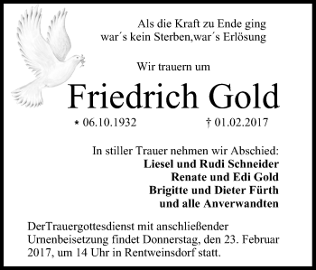 Anzeige von Friedrich Gold von MGO