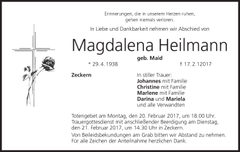 Anzeige von Magdalena Heilmann von MGO