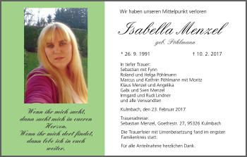 Anzeige von Isabella Menzel von MGO