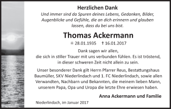 Anzeige von Thomas Ackermann von MGO