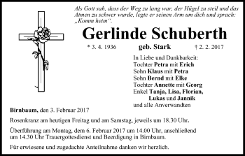 Anzeige von Gerlinde Schuberth von MGO