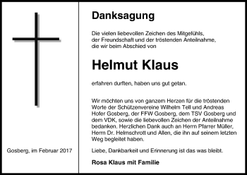 Anzeige von Helmut Klaus von MGO