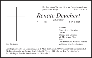 Anzeige von Renate Deuchert von MGO