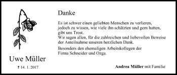 Anzeige von Uwe Müller von MGO