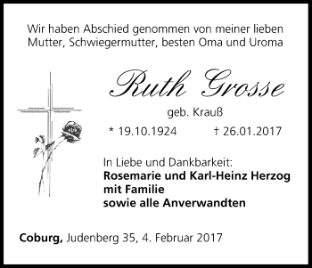 Anzeige von Ruth Grosse von MGO