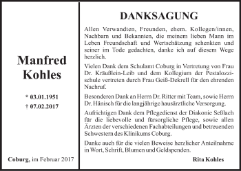 Anzeige von Manfred Kohles von MGO