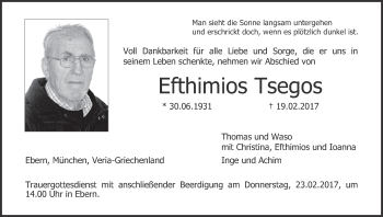 Anzeige von Efthimios Tsegos von MGO