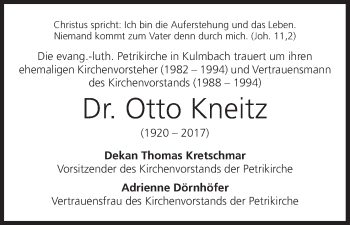 Anzeige von Otto Kneitz von MGO