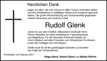 Anzeige von Rudolf Glenk von MGO