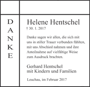 Anzeige von Helene Hentschel von MGO