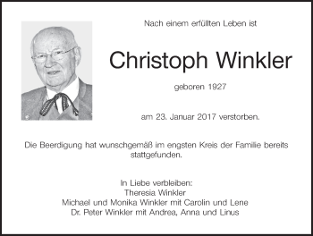 Anzeige von Christoph Winkler von MGO