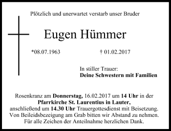 Anzeige von Eugen Hümmer von MGO