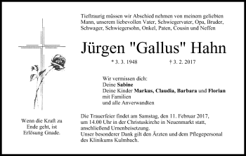 Anzeige von Jürgen Hahn von MGO