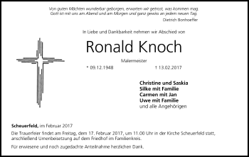 Anzeige von Ronald Knoch von MGO