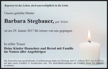 Anzeige von Barbara Stegbauer von MGO