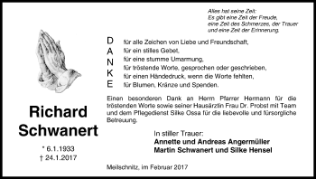 Anzeige von Richard Schwanert von MGO