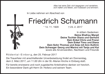 Anzeige von Friedrich Schumann von MGO