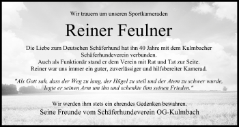 Anzeige von Reiner Feulner von MGO