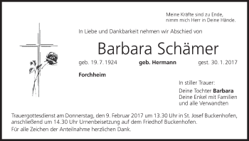 Anzeige von Barbara Schämer von MGO