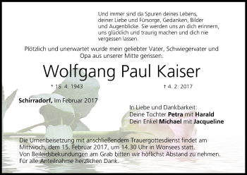 Anzeige von Wolfgang Paul Kaiser von MGO