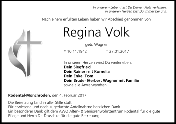 Anzeige von Regina Volk von MGO