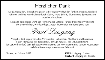 Anzeige von Paul Leisgang von MGO