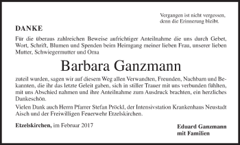 Anzeige von Barbara Ganzmann von MGO