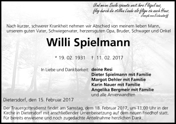 Anzeige von Willi Spielmann von MGO