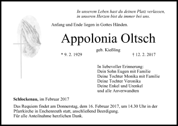 Anzeige von Appolonia Oltsch von MGO