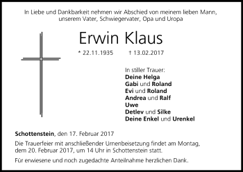 Anzeige von Erwin Klaus von MGO