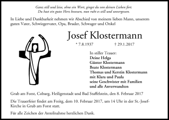 Anzeige von Josef Klostermann von MGO