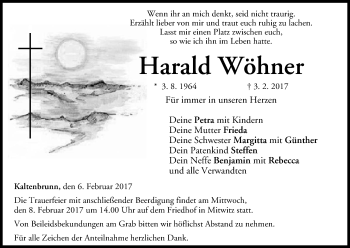 Anzeige von Harald Wöhner von MGO