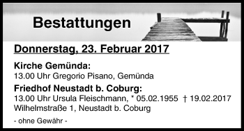 Anzeige von Bestattungen vom 23.02.2017 von MGO