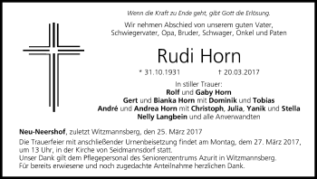 Anzeige von Rudi Horn von MGO