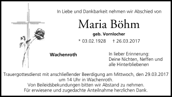 Anzeige von Maria Böhm von MGO