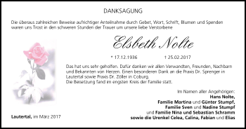 Anzeige von Elsbeth Nolte von MGO