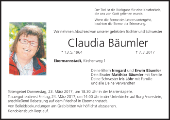 Anzeige von Claudia Bäumler von MGO