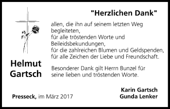 Anzeige von Helmut Gartsch von MGO