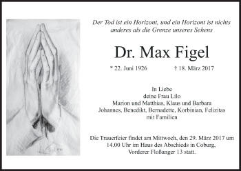 Anzeige von Max Figel von MGO