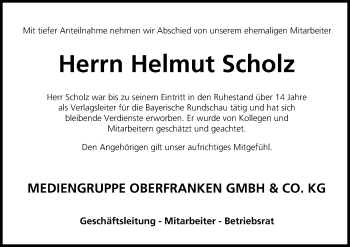 Anzeige von Helmut Scholz von MGO