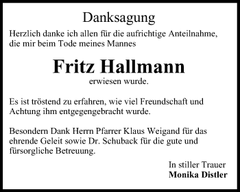 Anzeige von Fritz Hallmann von MGO